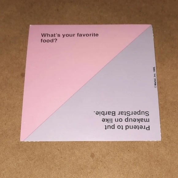 Vintage Barbie Card 1989 Barbie Just Us Girls Game Replacement Piece - Picture 3 of 6